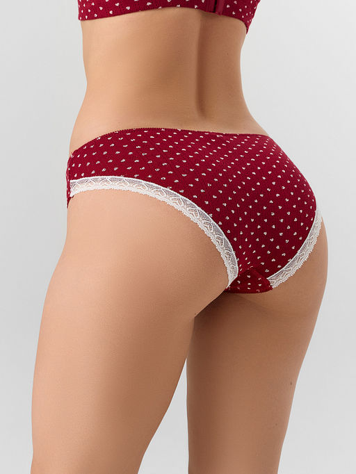 Цена за 2 штуки! Трусы слипы женские красные с принтом в сердечко - Mark formelle фото 3