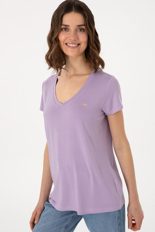 Kad_n Lila V Yaka Basic Ti__rt Sepette S_rpriz _ndirim - U.s. polo assn фото 3