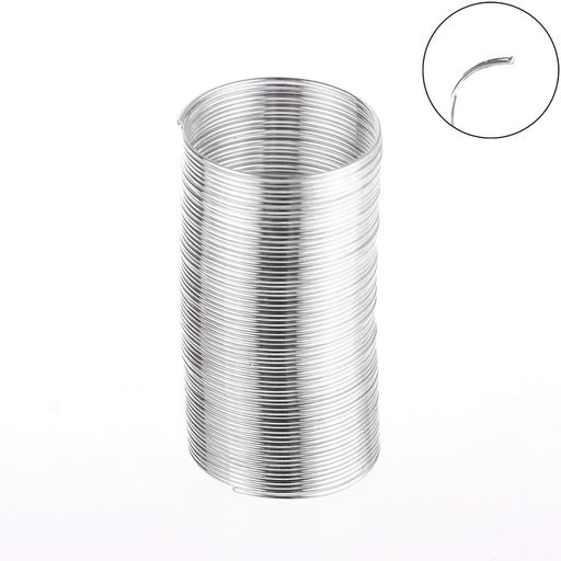 Проволока с памятью, d=2 см, толщина 0.6 мм, для кольца, 10 грамм, цвет серебро
