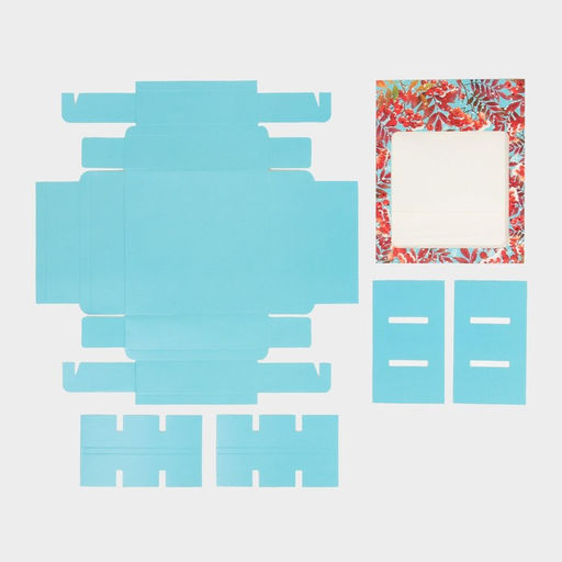 Цена за 5 шт. Коробка под 9 конфет с ячейками  «Рябина» 14,5 х 14,5 х 3,5 см