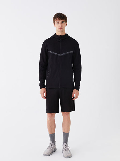 Kap??onlu Uzun Kollu Erkek Fermuarl? Sweatshirt