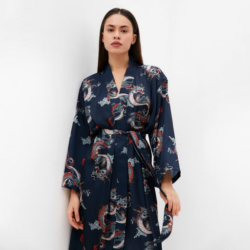 Халат домашний женский KAFTAN «Дракон», размер 44-46, синий