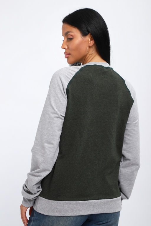 Лонгслив женский из футера Гамми хаки