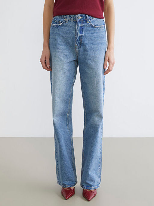 Straight Fit Kad?n Jean Pantolon