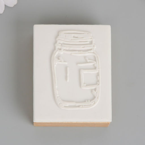 Печать дерево, резина «Банка с пробкой», 7×5.5 см