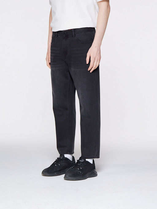 Всесезонные укороченные чёрные джинсы tappered - 0not1 фото 5