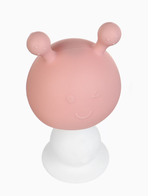 Прорезыватель для зубов с погремушкой 3 в 1 «Зайка», пищевой силикон, розовый