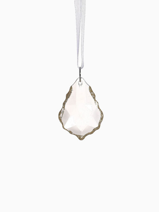 Ёлочные игрушки 3 шт. Зимнее волшебство. Капля, 4.53 см, прозрачный с золотом фото 10