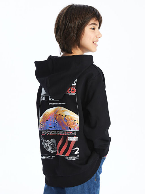 Rahat Kal?p Bask?l? Erkek ?ocuk Hoodie