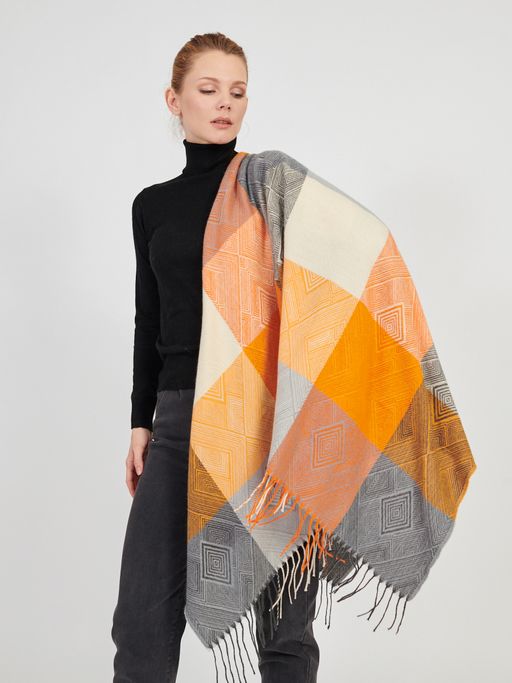 Большой  платок в стиле арт-деко в составе шерсть - Tantino фото 4