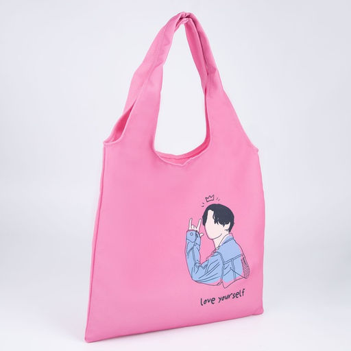 Сумка мешок Love yourself, 40 х 35см, розовая - NAZAMOK KIDS фото 5