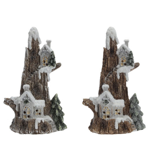 Фигурка декоративная "Домик" с подсветкой (LR44x2,прилаг) , L12 W11 H20 см, 2в.