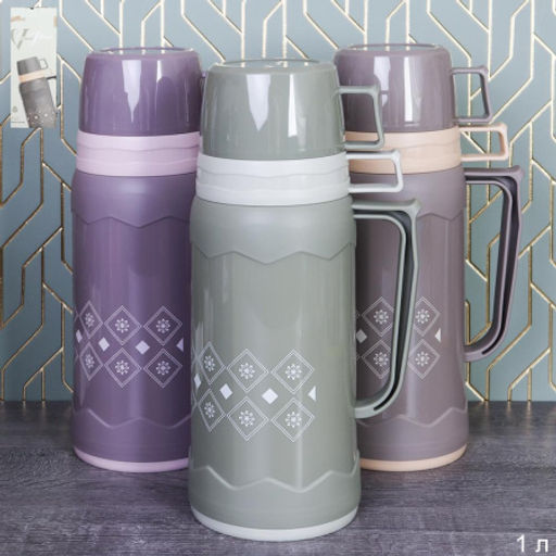 Термос 1 л со стеклянной колбой/ MA-1000 /уп 12/2 кружки в комплекте - Галеонтрейд фото 5