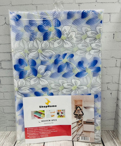 Силиконовые коврики для холодильника 6шт (3144) Синие цветы