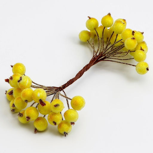 Цена за 5 шт. Ягоды для декора, жёлтые, 7×6×7 см, 40 ягод