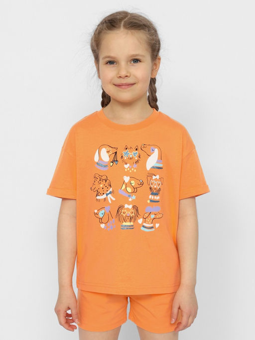 CRB wear/CSKG 63557-29-372 Футболка для девочки,оранжевый/Ex.Cherubino