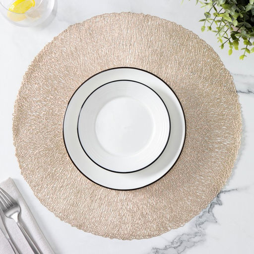 Набор салфеток сервировочных на стол Доляна Соломка, d=38 см, 4 шт, цвет золото  фото 9