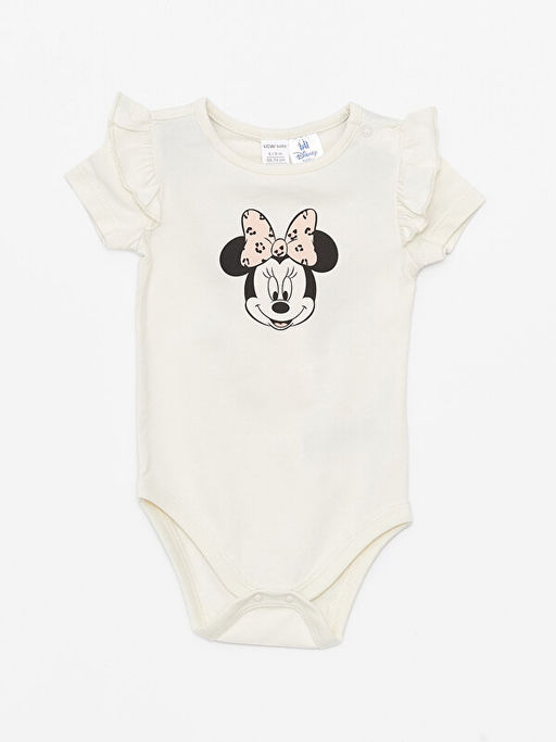 Bisiklet Yaka Minnie Mouse Bask?l? K?z Bebek ??t??tl? Body ve ?ort 2li Tak?m - Waikiki фото 2
