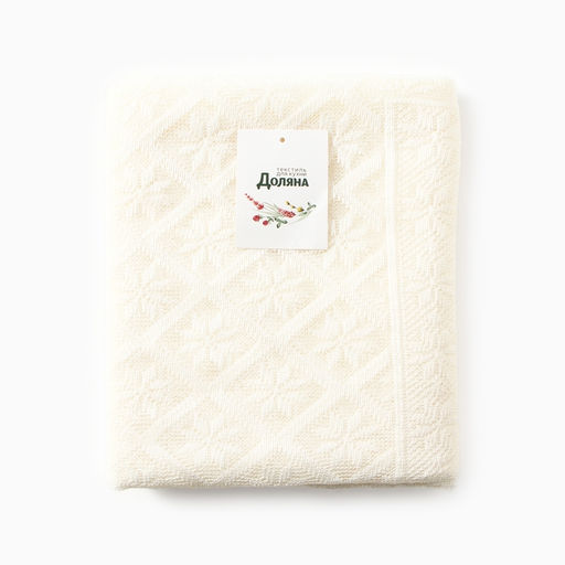 Скатерть Доляна Ажур, цвет бежевый 140×200 ± 5 см, 100%п/э