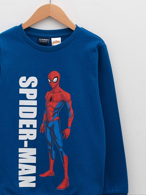 Bisiklet Yaka Spiderman Bask?l? Uzun Kollu Erkek ?ocuk Sweatshirt - Waikiki фото 3