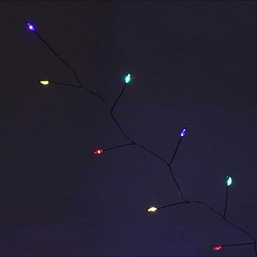 Электрогирлянда 3м, 200 ламп, цветная, зеленый провод