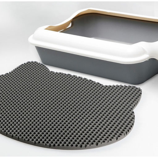 Коврик под миску и лоток Мордочка, серый, 35х41,5 см - Пушистое счастье фото 2