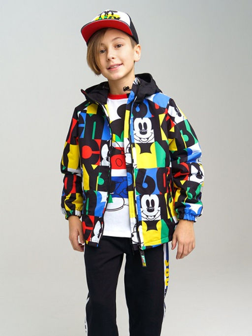 12231370 Куртка текстильная с полиуретановым покрытием для мальчиков (ветровка), разноцветный,черный - Playtoday фото 3