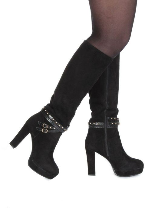 02-1407R-600Y1 4BC07F Сапоги женские (натуральная замша, натуральный мех (евромех)) - Фабричный китай фото 2