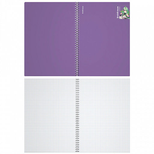 Цена за 1 шт. Тетрадь общая с пластиковой обложкой на спирали ErichKrause Manga фиолетовый, А4, 80 листов, клетка  фото 2