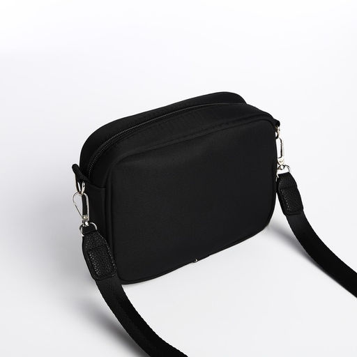 Сумка молодёжная текстильная Цветы, 19*14*6 см, черный - Nazamok фото 2