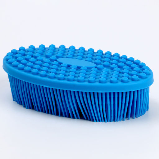 Мочалка детская силиконовая для купания малышей, голубая