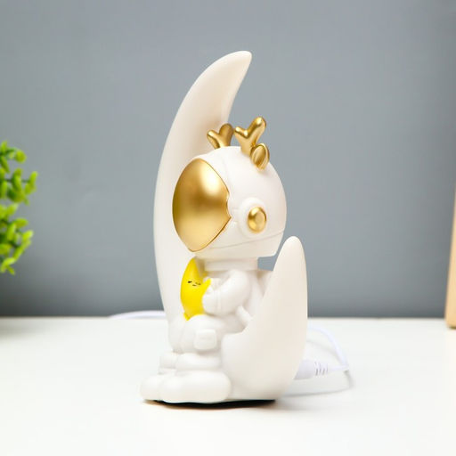 Ночник "Лосяш космонавт" LED USB белый 18х17х7см RISALUX