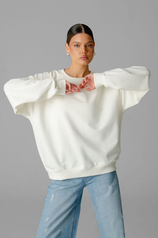 Арт. 15124 Свитшот женский Матрешка оверсайз 44-50 (4 шт) Цвет:молочный - Калинка фото 27