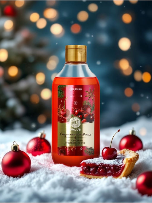 Пена для ванны URAL LAB Сказочные мгновенья, 300 мл, аромат вишнёвого пирога, Новый Год