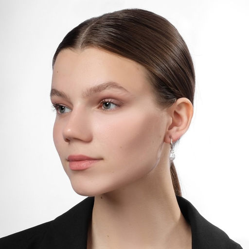 Серьги-кольца набор 6 пар Жемчужные настроение, цвет белый в серебре - Queen fair фото 4