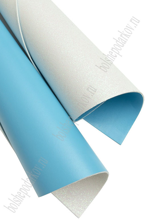 Кожзам двусторонний А4 (5 листов) SF-6152, голубой/ белый хамелеон №18/34 - Больше подарков фото 2