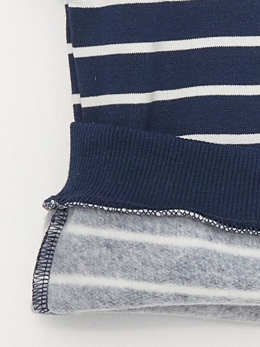 Bisiklet Yaka Uzun Kollu ?izgili Erkek Bebek Sweatshirt - Waikiki фото 3