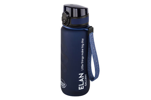 Бутылка для воды 500 мл 6,5*6,5*23 см "Style Matte" с углублениями д/пальцев, темно-синяя