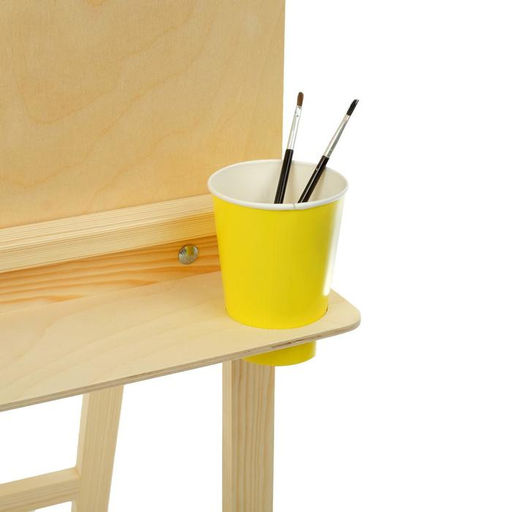 Мольберт тип «Хлопушка», 120×60×65 см, планшет 60×60 см, полка с двумя подстаканниками, неокрашенное дерево, Calligrata