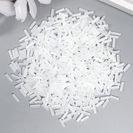 Стеклярус размер 6 мм «Белая устрица», 20 г