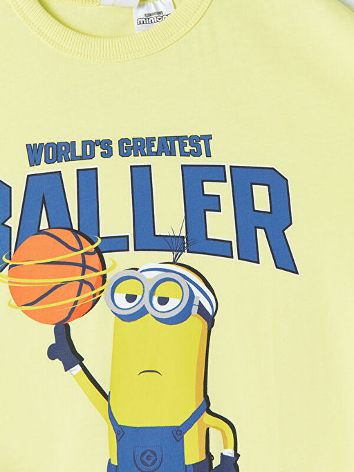 Bisiklet Yaka Minions Bask?l? Erkek ?ocuk Ti??rt