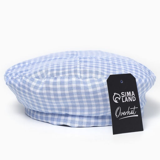 Берет в клетку, цвет голубой, р-р 56см - Overhat фото 6