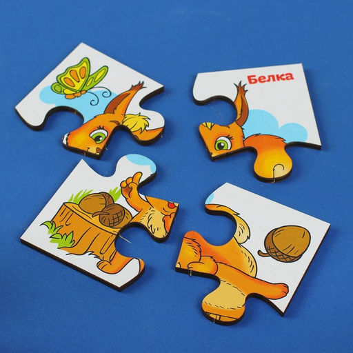 Развивающие пазлы из дерева Лесные животные - Лесная мастерская фото 2