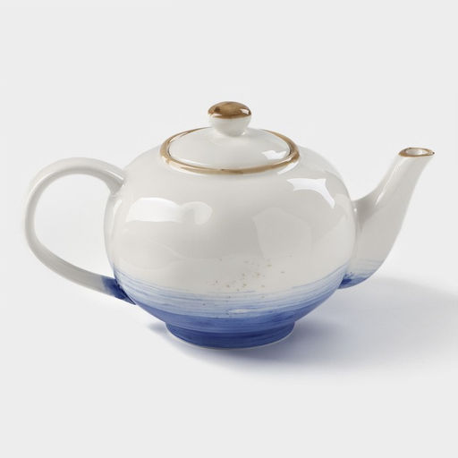 Заварочный чайник Доляна Космос, 600 мл, фарфор, синий  фото 4