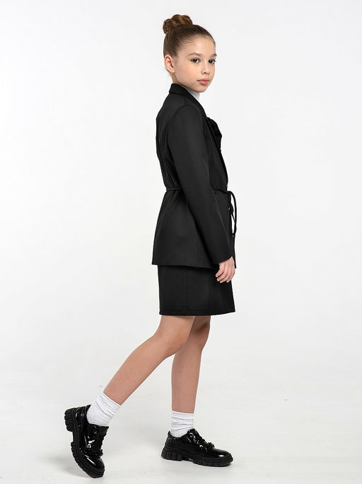 Черный школьный жакет для девочки Mooriposh, модель 0727 фото 2