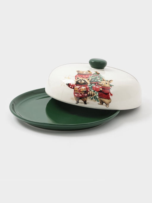 Блинница новогодняя Доляна Сказки зимнего леса, 23.5?9.7 см, доломит, белая  фото 4