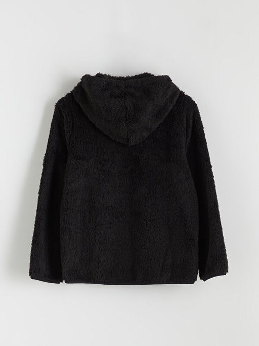 Kap??onlu Pel?? K?z ?ocuk Fermuarl? Sweatshirt