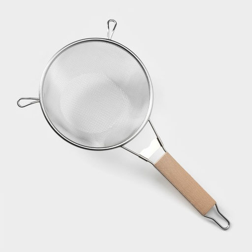 Сито для просеивания с деревянной ручкой Доляна «Стандарт», d=18 см, нержавеющая сталь