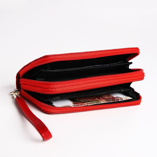 Кошелёк на молнии, цвет красный - Simaland фото 4