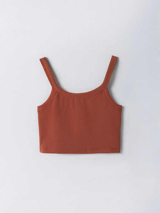 Топ женский оранжевый в рубчик - Mark formelle фото 4